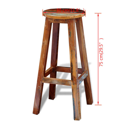 Bar Stool Solid Reclaimed Wood - Image 5