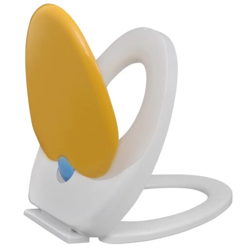 White & Yellow Soft-close Toilet Seat Adults/Children - Image 4