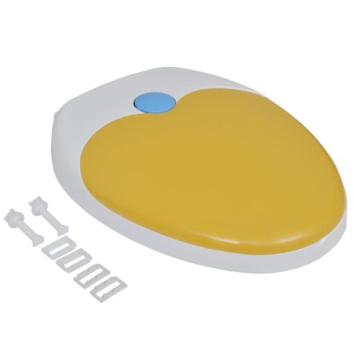 White & Yellow Soft-close Toilet Seat Adults/Children - Image 5