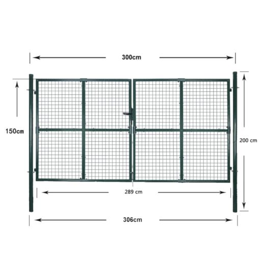 Double Door Fence Gate Powder-Coated Steel - Image 7