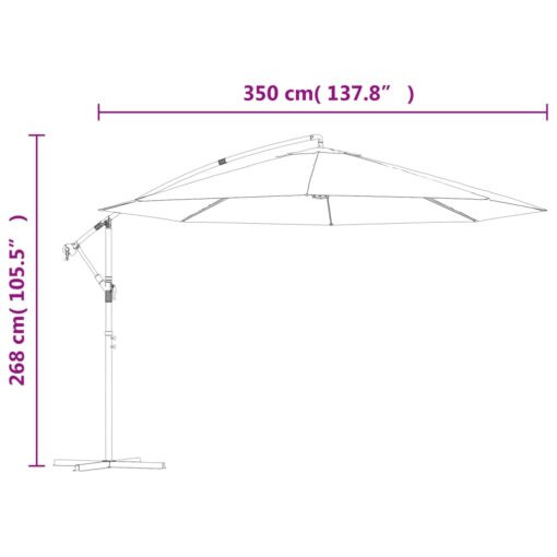 Cantilever Umbrella 3.5 m Sand White - Image 6
