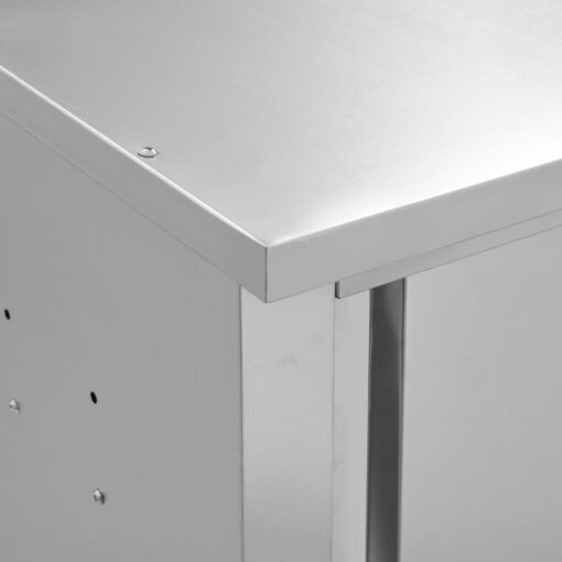 Kitchen Wall Cabinet with Sliding Doors 90x40x50 cm Stainless Steel - Image 4