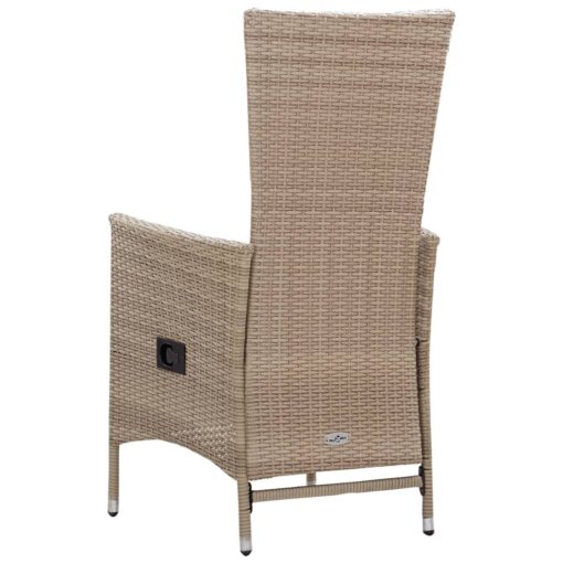 Outdoor Chairs 2 pcs with Cushions Poly Rattan Beige - Image 5