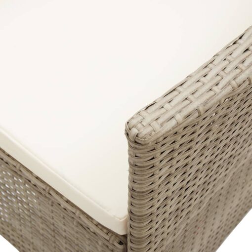Outdoor Chairs 2 pcs with Cushions Poly Rattan Beige - Image 7