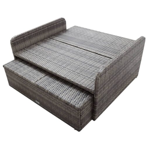 vidaXL 2 Piece Garden Lounge Set with Cushions Poly Rattan Grey - Image 6