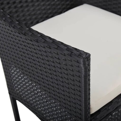 Garden Dining Chairs 2pcs Poly Rattan Black - Image 4