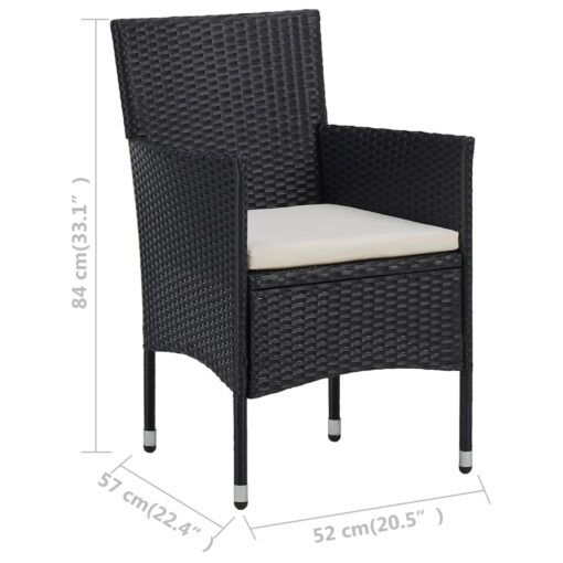 Garden Dining Chairs 2pcs Poly Rattan Black - Image 5