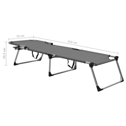 Extra High Folding Senior Sunbed Grey Aluminium - Image 6