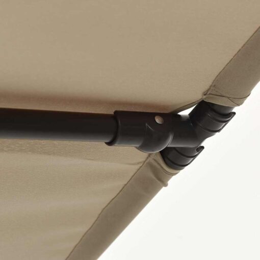 Outdoor Parasol with Aluminium Pole 2x1.5 m Taupe - Image 5