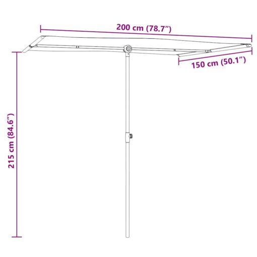 Outdoor Parasol with Aluminium Pole 2x1.5 m Taupe - Image 7