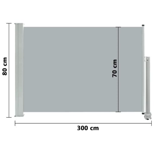 Patio Retractable Side Awning 80x300 cm Grey - Image 4