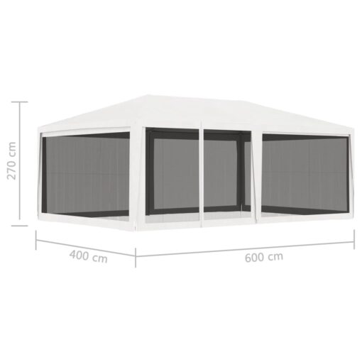 Party Tent with 4 Mesh Sidewalls 4x6 m White - Image 6