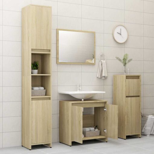 Bathroom Cabinet Sonoma Oak 60x33x61 cm Engineered Wood - Image 7