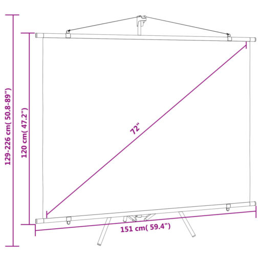 Projection Screen with Tripod 72" 4:3 - Image 5