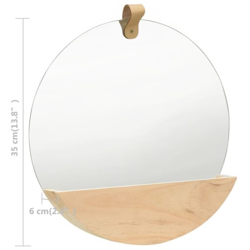 Wall Mirror Solid Pinewood 35 cm - Image 4