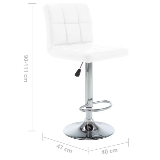 Bar Stools 2 pcs White Faux Leather - Image 5