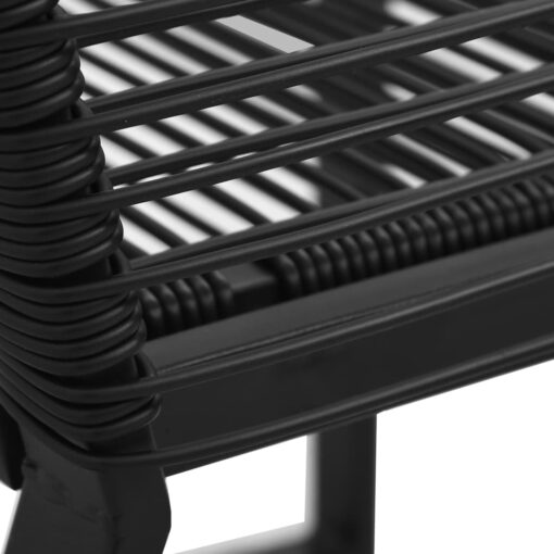 Garden Chairs 4 pcs Rope Rattan Black - Image 5