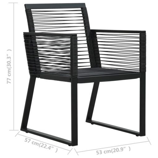 Garden Chairs 4 pcs Rope Rattan Black - Image 6