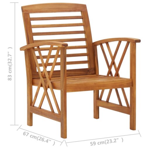 Garden Chairs 2 pcs Solid Acacia Wood - Image 5