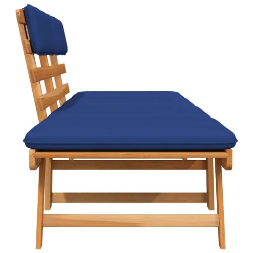 Garden Bench with Cushions 2-in-1 190 cm Solid Acacia Wood - Image 4
