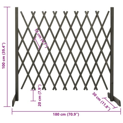 Garden Trellis Fence Grey 180x100 cm Solid Firwood - Image 4