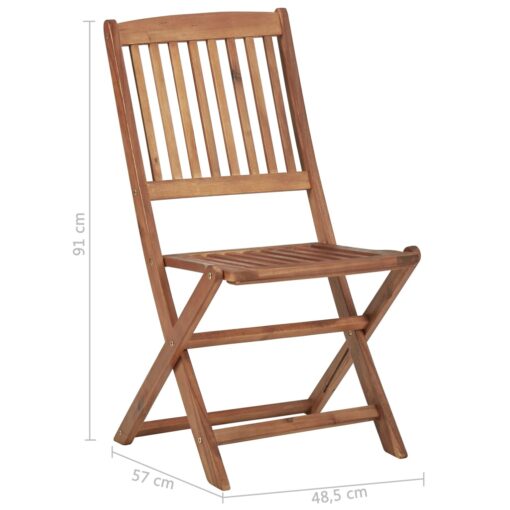Folding Outdoor Chairs 4 pcs Solid Acacia Wood - Image 4