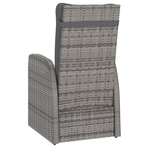 11 Piece Outdoor Dining Set with Cushions Poly Rattan Grey - Image 7