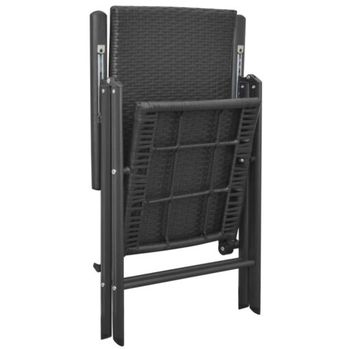 7 Piece Garden Dining Set Black - Image 5