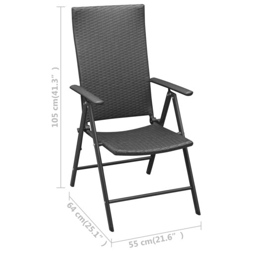 7 Piece Garden Dining Set Black - Image 7
