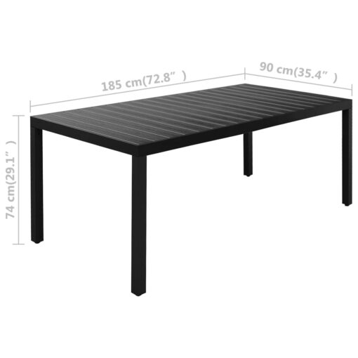 7 Piece Garden Dining Set Black and Brown - Image 7