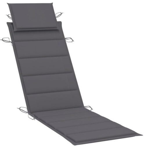 Garden Sun Lounger with Cushion Solid Acacia Wood - Image 4