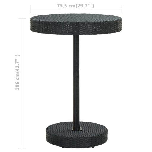 5 Piece Garden Bar Set with Cushions Poly Rattan Black - Image 7