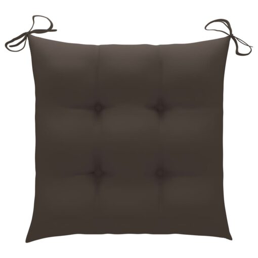 Garden Chairs with Taupe Cushions 2 pcs Solid Teak Wood - Image 4