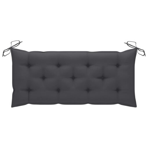 Folding Garden Bench with Cushion 118 cm Bamboo - Image 4