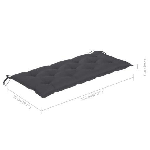 Folding Garden Bench with Cushion 118 cm Bamboo - Image 7