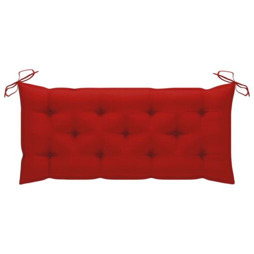 Folding Garden Bench with Cushion 118 cm Bamboo - Image 4