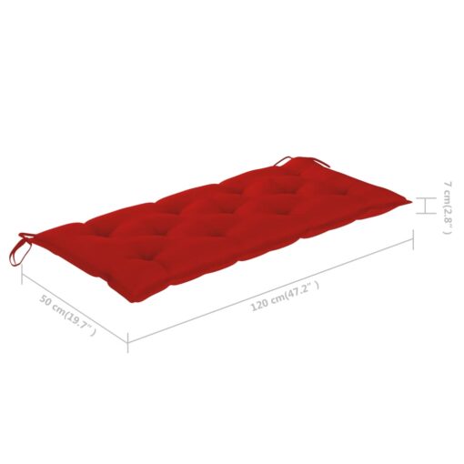 Folding Garden Bench with Cushion 118 cm Bamboo - Image 7