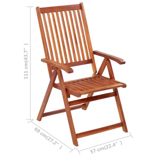 Folding Garden Chairs 6 pcs with Cushions Solid Acacia Wood - Image 7