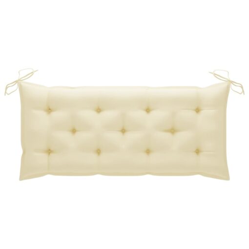 Garden Bench with Cushion 120 cm Solid Acacia Wood - Image 4