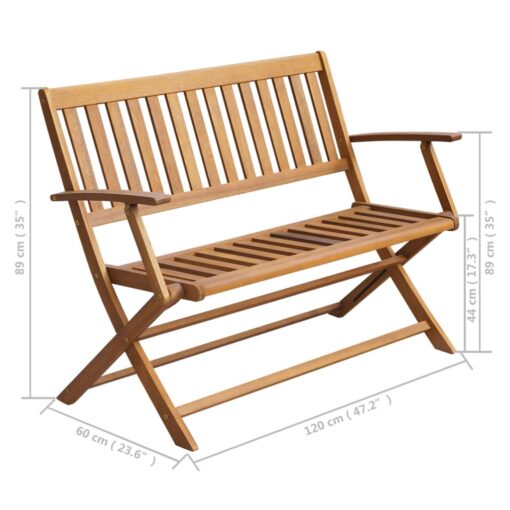 Garden Bench with Cushion 120 cm Solid Acacia Wood - Image 6