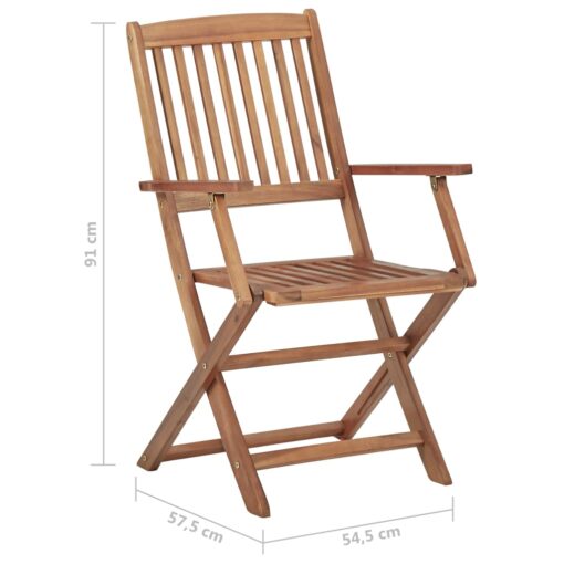 Folding Garden Chairs 6 pcs Solid Acacia Wood - Image 4