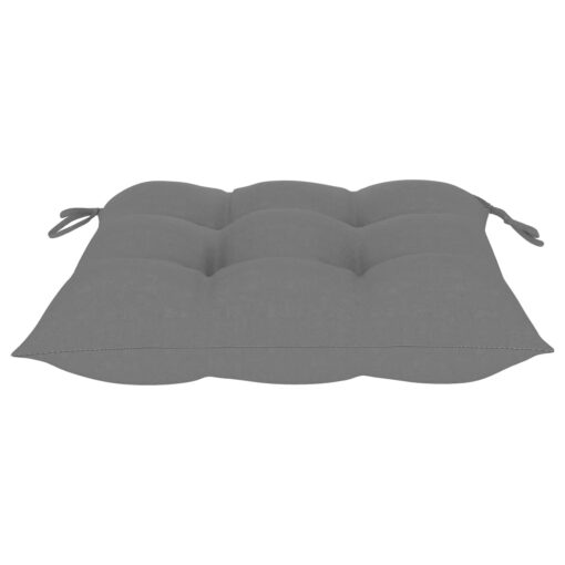 Garden Chairs with Grey Cushions 6 pcs Solid Teak Wood - Image 7