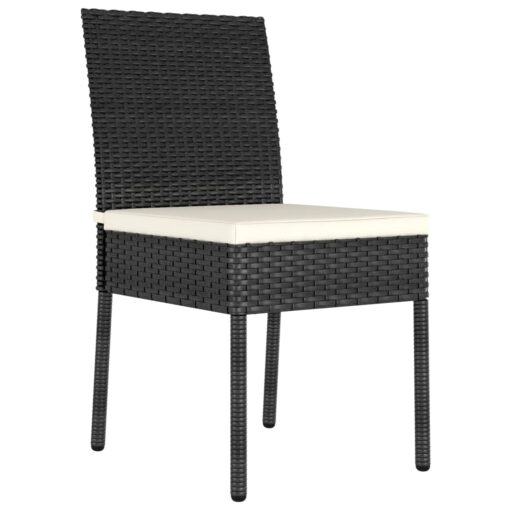 5 Piece Garden Dining Set Poly Rattan Black - Image 4