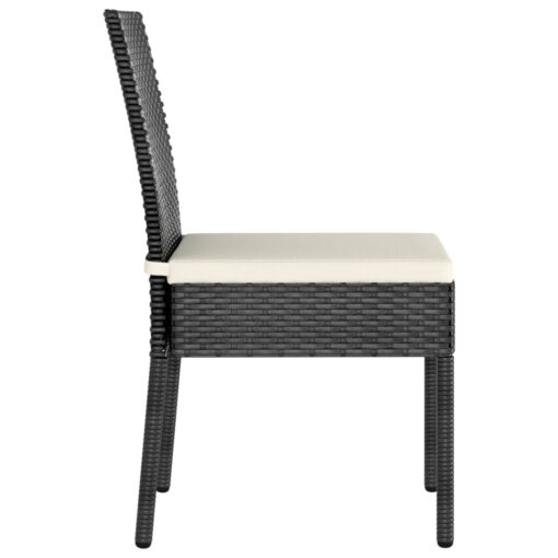5 Piece Garden Dining Set Poly Rattan Black - Image 5
