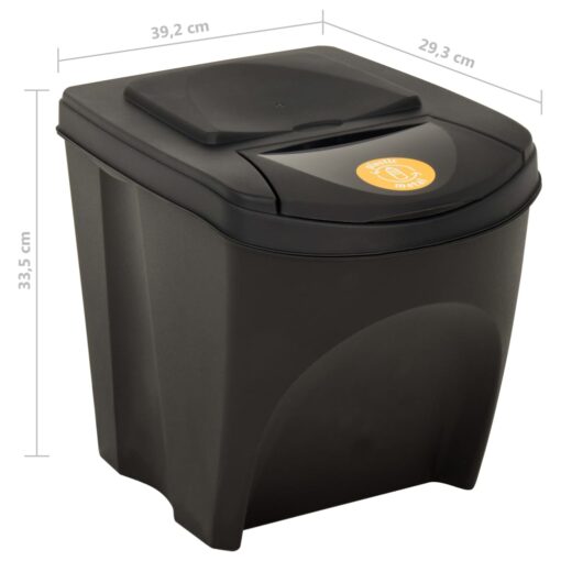 Stackable Dustbins 4 pcs Anthracite 100 L - Image 7