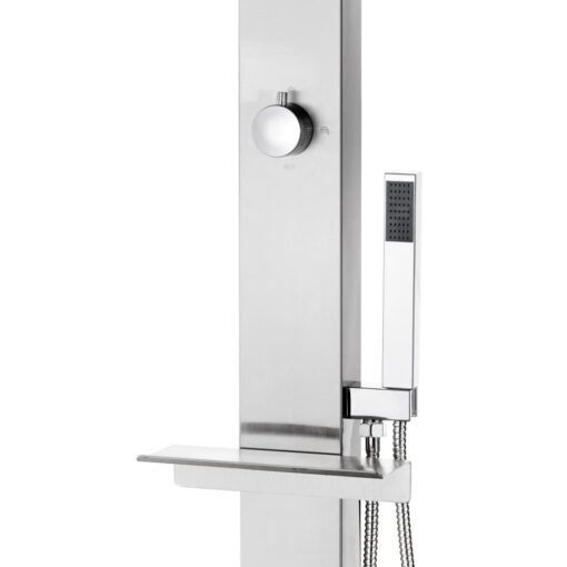 Garden Shower with Brown Base 225 cm Stainless Steel - Image 6