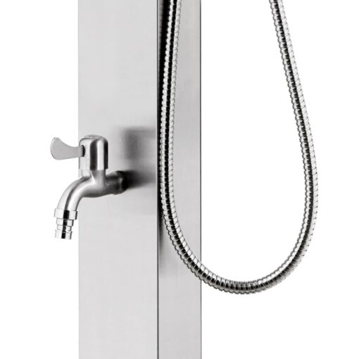 Garden Shower with Brown Base 225 cm Stainless Steel - Image 7