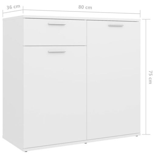 Sideboard White 160x36x75 cm Engineered Wood - Image 5