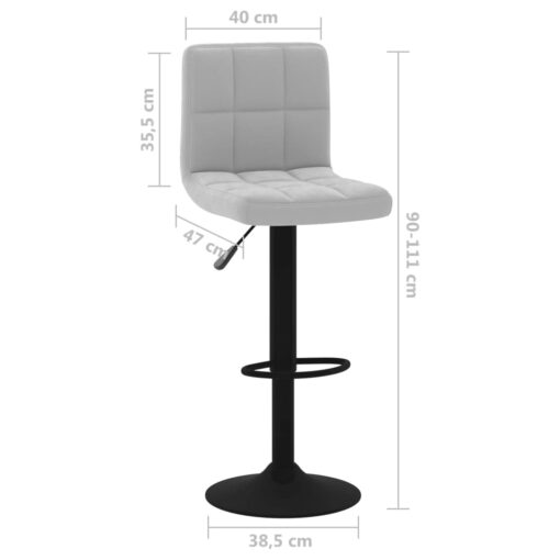 Bar Stools 2 pcs Light Grey Velvet - Image 5