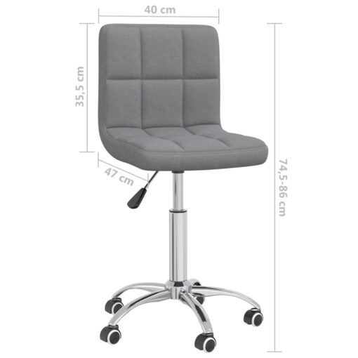 Swivel Office Chair Light Grey Fabric - Image 5